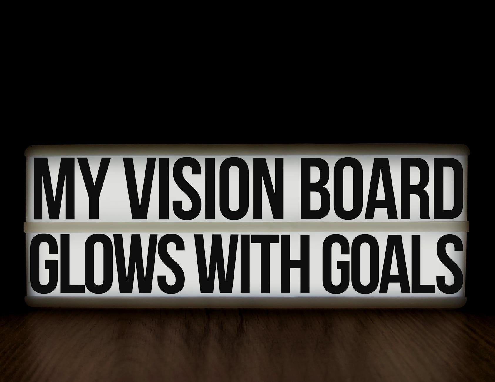 inspirational lightbox with motivational quote